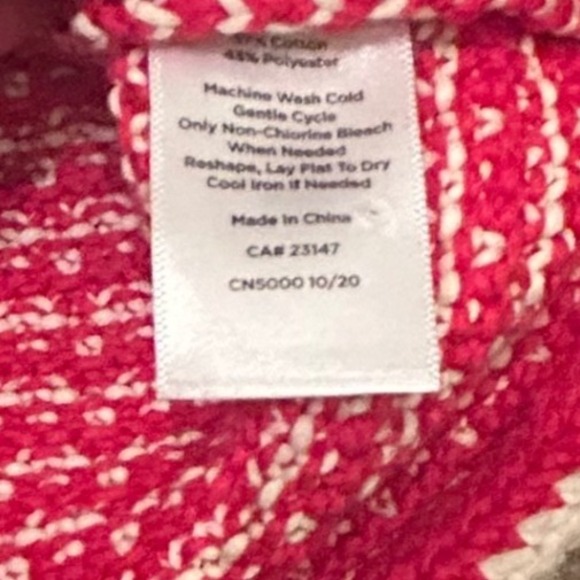 Talbots Tipped Tweed Sweater Jacket Medium Knit Blazer Red‎ White Pockets Medium - Picture 6 of 7